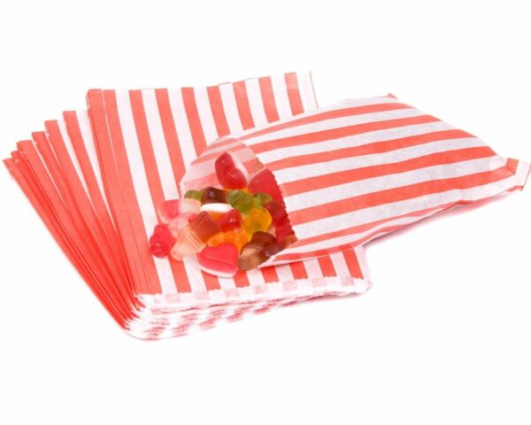 Candy Stripe Plastic Bags (5" x 7")