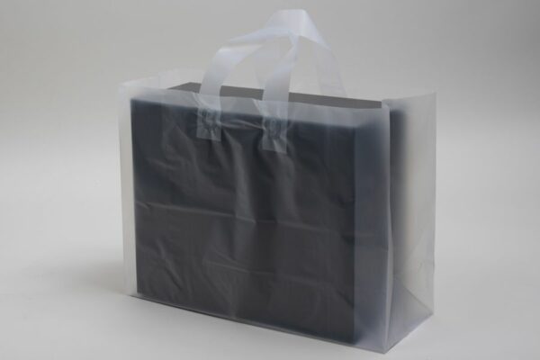 Clear Plastic Carry Bags with Handles (16" x 18" x 4")