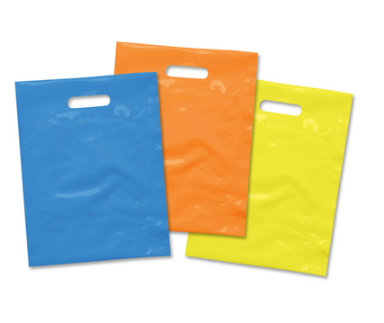 Colored Merchandise Bags with Handles (9" x 12")