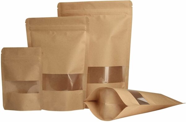 Resealable Stand-Up Pouches with Window (5" x 8")