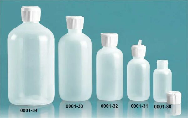 Square HDPE Bottles with Flip-Top Caps